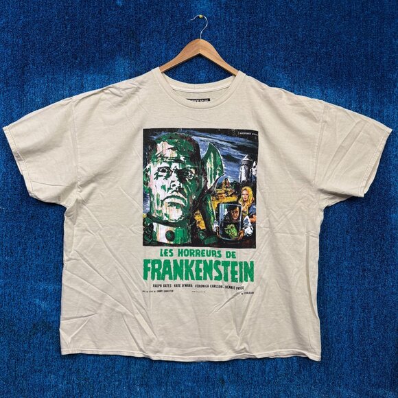 Frankenstein Les Horronus Beige Horror T-Shirt Size 3XL - Picture 1 of 4
